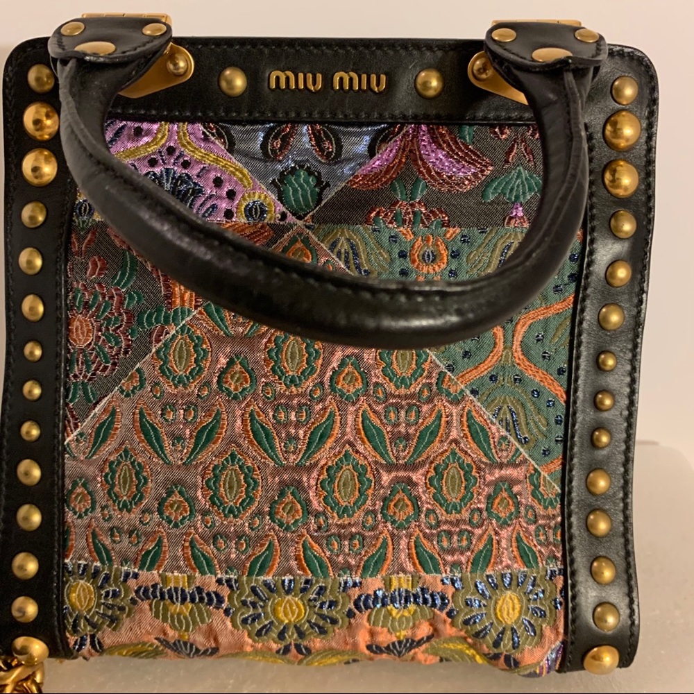 Miu Miu Vintage Binoche Lame Handle bag